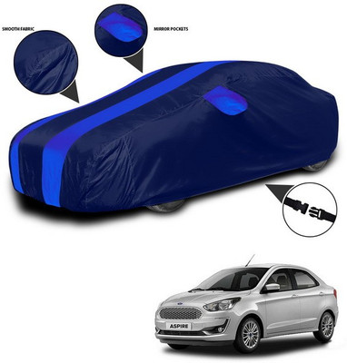 ANTHUB Car Cover For Ford Figo Aspire (With Mirror Pockets)(Blue)