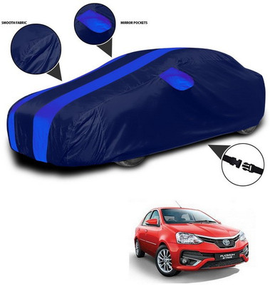 ANTHUB Car Cover For Toyota Platinum Etios (With Mirror Pockets)(Blue)