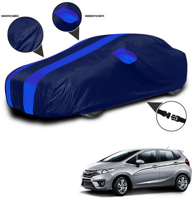 ANTHUB Car Cover For Honda Jazz (With Mirror Pockets)(Blue)