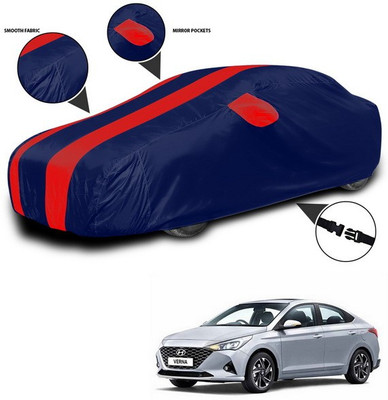 ANTHUB Car Cover For Hyundai Verna Facelift (With Mirror Pockets)(Red, Blue)