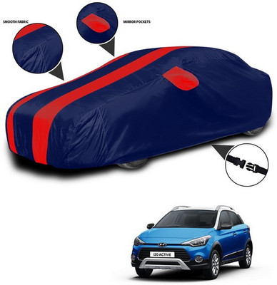 ANTHUB Car Cover For Hyundai i20 Active (With Mirror Pockets)(Red, Blue)