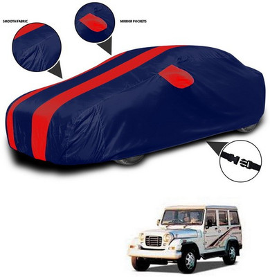 ANTHUB Car Cover For Mahindra Marshal (With Mirror Pockets)(Red, Blue)