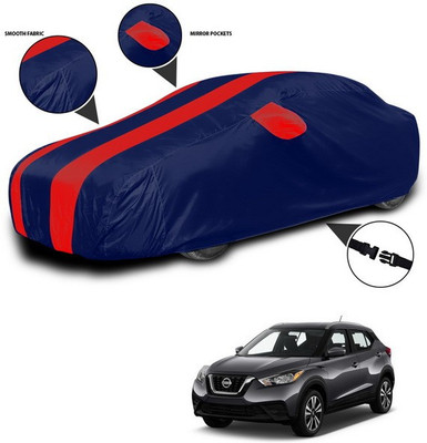 ANTHUB Car Cover For Nissan Kicks (With Mirror Pockets)(Red, Blue)