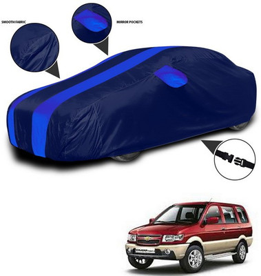 ANTHUB Car Cover For Chevrolet Tavera (With Mirror Pockets)(Blue)