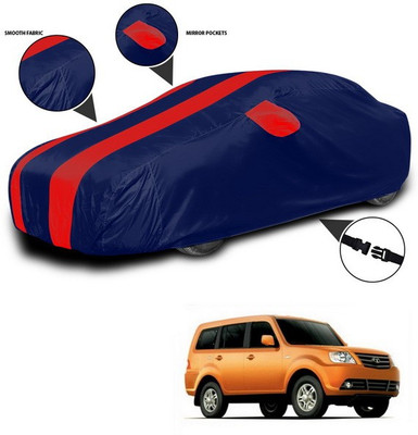 ANTHUB Car Cover For Tata Sumo Grande (With Mirror Pockets)(Red, Blue)