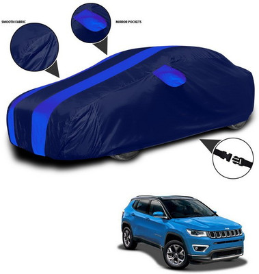 SEBONGO Car Cover For Jeep Compass Facelift (With Mirror Pockets)(Blue)