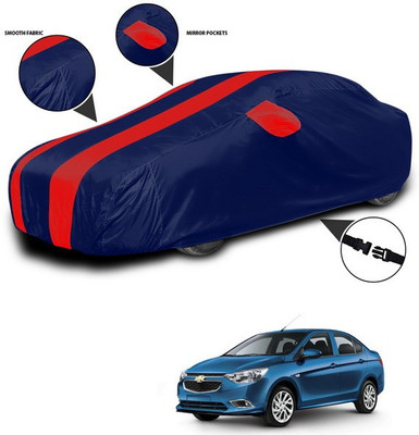 SEBONGO Car Cover For Chevrolet Aveo (With Mirror Pockets)(Red, Blue)