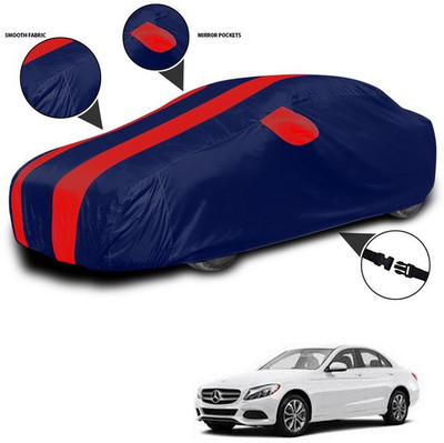 SEBONGO Car Cover For Mercedes Benz C-Class (With Mirror Pockets)(Red)