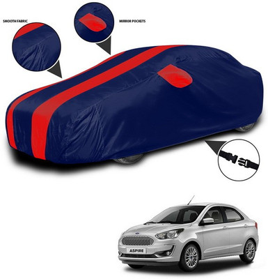 ANTHUB Car Cover For Ford Figo Aspire (With Mirror Pockets)(Red, Blue)