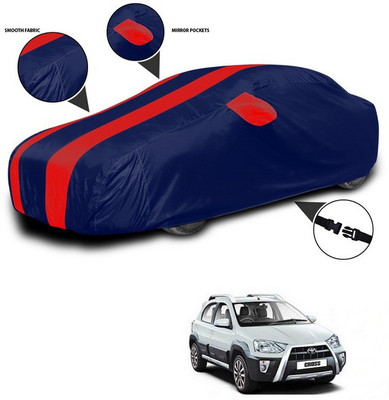 SEBONGO Car Cover For Toyota Etios Cross (With Mirror Pockets)(Red, Blue)