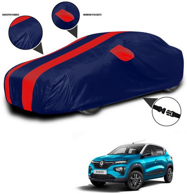 ANTHUB Car Cover For Renault Kwid (With Mirror Pockets)(Red, Blue)