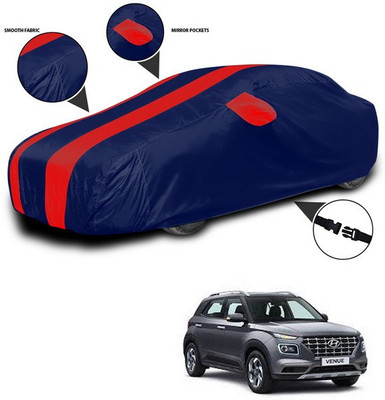 SEBONGO Car Cover For Hyundai Venue (With Mirror Pockets)(Red, Blue)