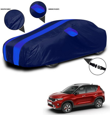 SEBONGO Car Cover For Kia Sonet (With Mirror Pockets)(Blue)