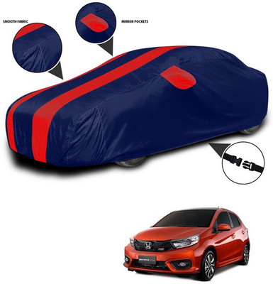 ANTHUB Car Cover For Honda Brio (With Mirror Pockets)(Red, Blue)