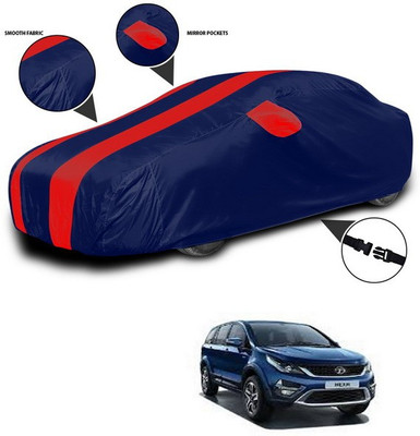 SEBONGO Car Cover For Tata Hexa (With Mirror Pockets)(Red)
