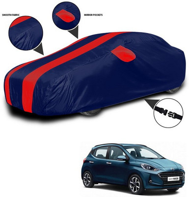 ANTHUB Car Cover For Hyundai Grand i10 (With Mirror Pockets)(Red, Blue)