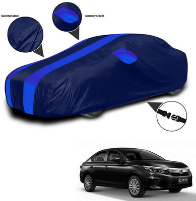 SEBONGO Car Cover For Honda City ZX (With Mirror Pockets)(Blue)