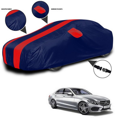 ANTHUB Car Cover For Mercedes Benz C220 (With Mirror Pockets)(Red, Blue)