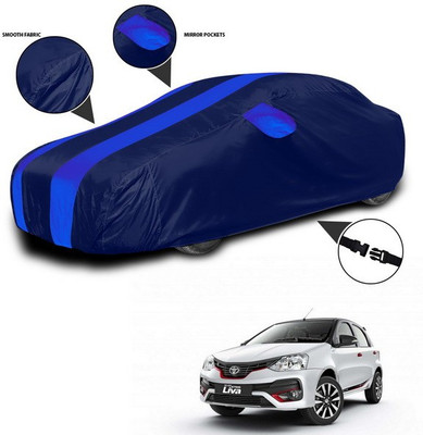ANTHUB Car Cover For Toyota Etios Liva (With Mirror Pockets)(Blue)