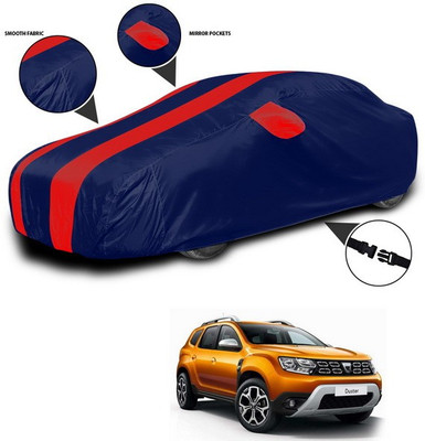 ANTHUB Car Cover For Renault Duster (With Mirror Pockets)(Red, Blue)