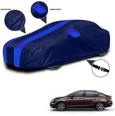 ANTHUB Car Cover For Honda City ZX (With Mirror Pockets)(Blue)