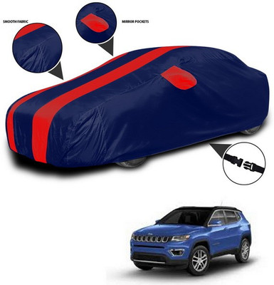 SEBONGO Car Cover For Jeep Compass (With Mirror Pockets)(Red)
