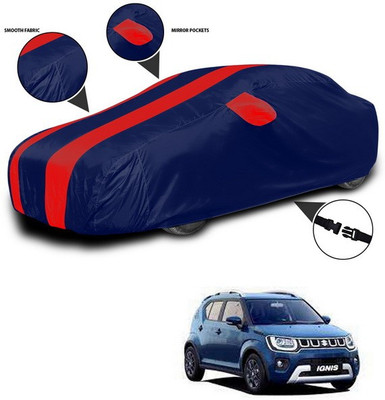ANTHUB Car Cover For Maruti Suzuki Ignis (With Mirror Pockets)(Red, Blue)