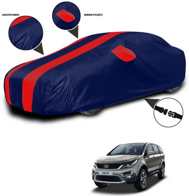 SEBONGO Car Cover For Tata Hexa (With Mirror Pockets)(Red, Blue)