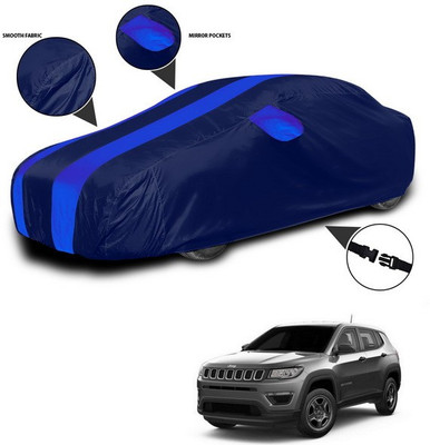SEBONGO Car Cover For Jeep Compass (With Mirror Pockets)(Blue)