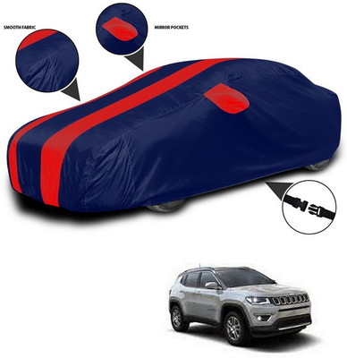 SEBONGO Car Cover For Jeep Compass (With Mirror Pockets)(Red)