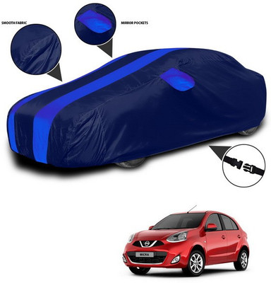 ANTHUB Car Cover For Nissan Micra (With Mirror Pockets)(Blue)