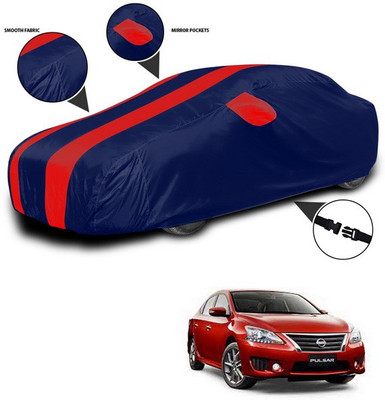 ANTHUB Car Cover For Nissan Pulsar (With Mirror Pockets)(Red, Blue)