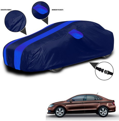 ANTHUB Car Cover For Skoda Rapid (With Mirror Pockets)(Blue)