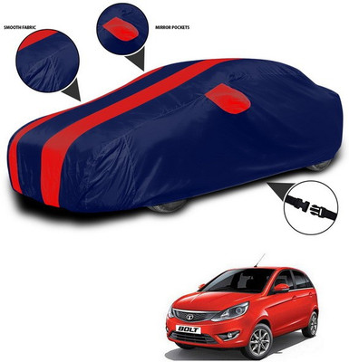 SEBONGO Car Cover For Tata Bolt (With Mirror Pockets)(Red, Blue)