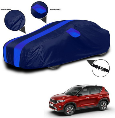ANTHUB Car Cover For Kia Sonet (With Mirror Pockets)(Blue)