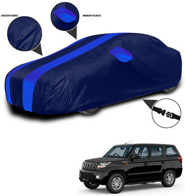 SEBONGO Car Cover For Mahindra TUV300 Plus Facelift (With Mirror Pockets)(Blue)