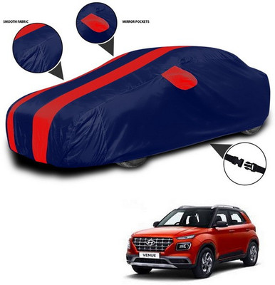 SEBONGO Car Cover For Hyundai Venue (With Mirror Pockets)(Red, Blue)