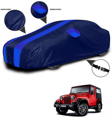 ANTHUB Car Cover For Mahindra Thar (With Mirror Pockets)(Blue)