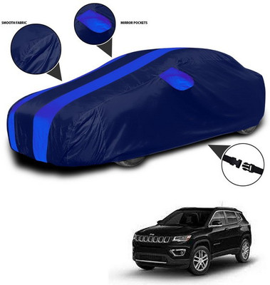 SEBONGO Car Cover For Jeep Compass (With Mirror Pockets)(Blue)