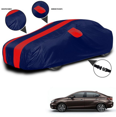 SEBONGO Car Cover For Honda City ZX (With Mirror Pockets)(Red, Blue)