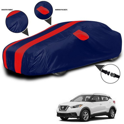 ANTHUB Car Cover For Nissan Kicks (With Mirror Pockets)(Red, Blue)