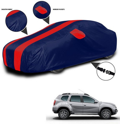 ANTHUB Car Cover For Renault Duster (With Mirror Pockets)(Red, Blue)