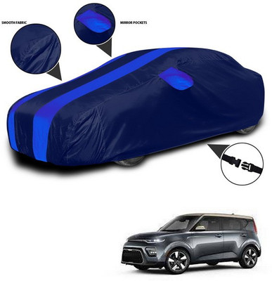 SEBONGO Car Cover For Kia Soul (With Mirror Pockets)(Blue)