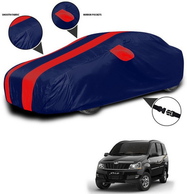 SEBONGO Car Cover For Mahindra Xylo (With Mirror Pockets)(Red, Blue)