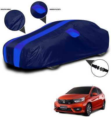 ANTHUB Car Cover For Honda Brio (With Mirror Pockets)(Blue)