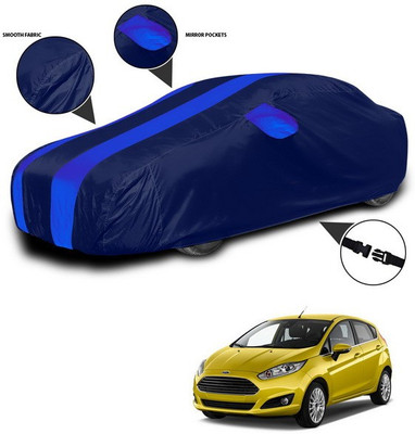 ANTHUB Car Cover For Ford Fiesta Sport (With Mirror Pockets)(Blue)