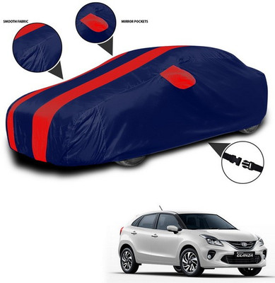 SEBONGO Car Cover For Toyota Glanza (With Mirror Pockets)(Red, Blue)