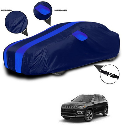 SEBONGO Car Cover For Jeep Compass (With Mirror Pockets)(Blue)