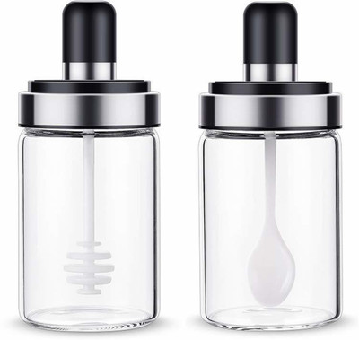 Femora Glass Grocery Container  - 250 ml(Pack of 2, Clear)