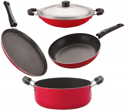 NIRLON Non-Stick Coated Cookware Set(PTFE (Non-stick), Aluminium, 4 - Piece)